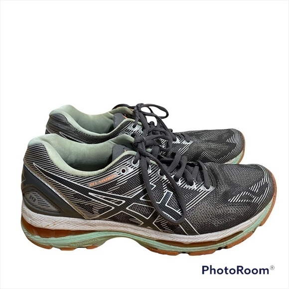 ASICS Gel Nimbus 19 Running Shoe Sneakers 9.5 Women’s Gray Blue - Picture 2 of 11